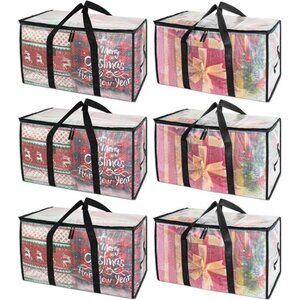6-Pack Oversized Moving Bags with Reinforced Handles, Heavy-Duty Storage Tote